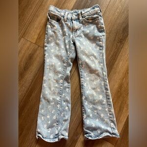 Floral Patterned Blue Jeans